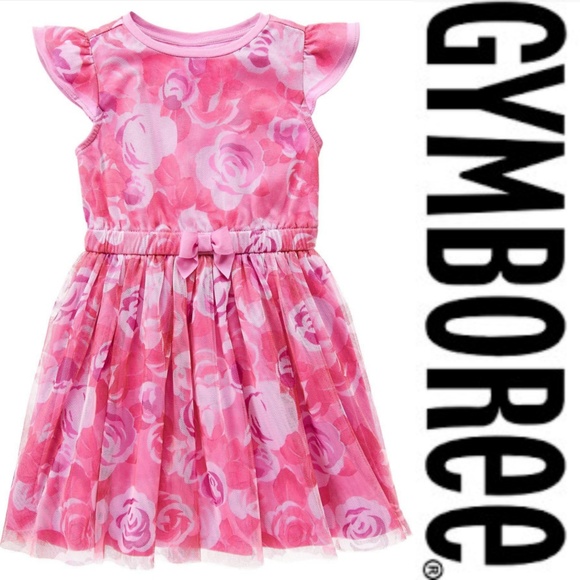 Gymboree Other - Gymboree Pink Floral Mesh Short Sleeve Dress Set Baby Girl‎ size 6-12 mo NWT